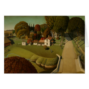 "Birthplace of Herbert Hoover" by Grant Wood Card