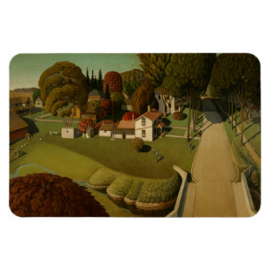 "Birthplace of Herbert Hoover" Grant Wood Magnet