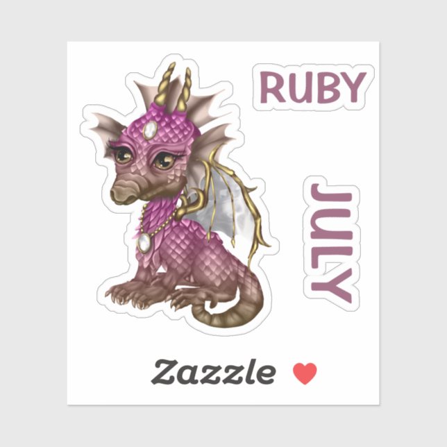 Birthstone Baby Dragon July Ruby (Sheet)