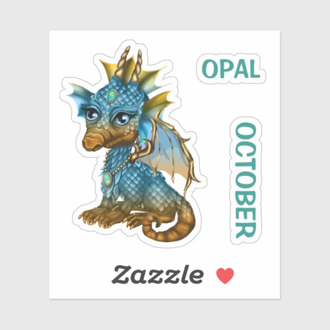 Birthstone Baby Dragon October Opal (Sheet)