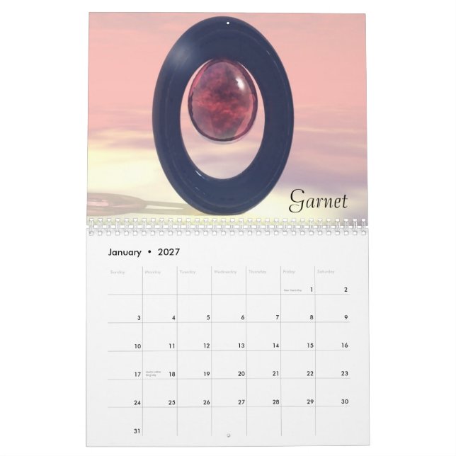 Birthstone Calendar  2009 (updated) - Customised (Jan 2027)