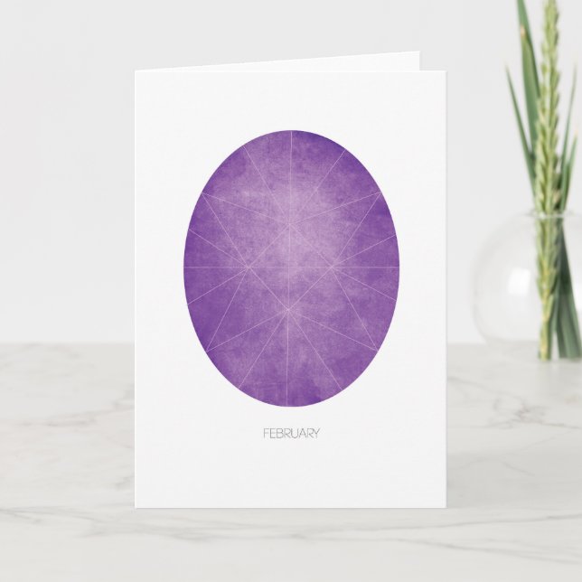 Birthstone greeting card - Amethyst - March (Front)