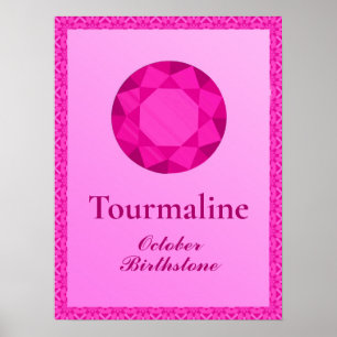 Birthstone Illustration for September - Tourmaline Poster