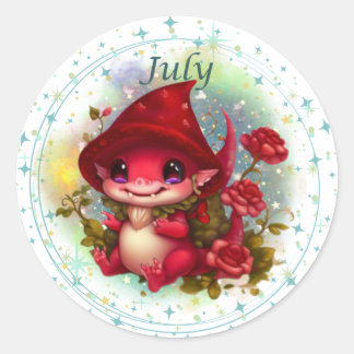 Birthstone July Ruby Dragon Sticker