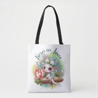 Birthstone June Pearl Dragon Tote Bag