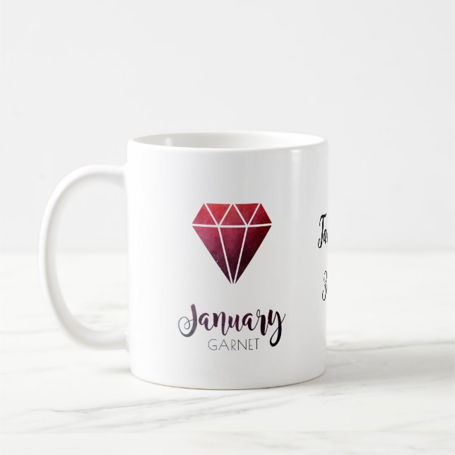 Birthstone mug January garnet (Left)
