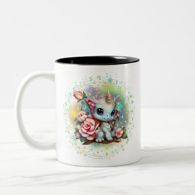 Birthstone October Opal Dragon Mug (Left)