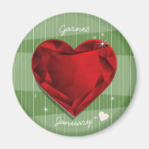 Birthstones January Garnet Red Heart