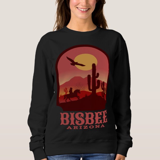 Bisbee Arizona Cacti and Sunset Sweatshirt (Front)