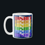 Bisbee coffee mug<br><div class="desc">The coffee mug design saying "Bisbee" is coloured dark blue but it has white,  red,  orange,  yellow,  green,  blue and purple ink in it. It makes it ideal for either coffee or tea in the mornings. It is microwave and dishwasher safe.</div>