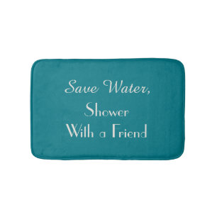 Biscay Bay Blue Save Water Funny Plush Bath Mat