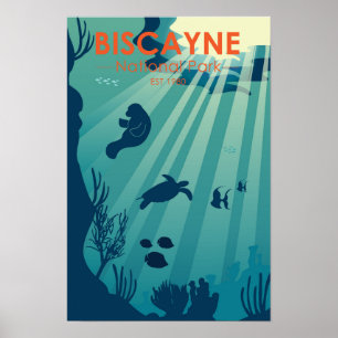 Biscayne National Park Florida Underwater Maritime Poster