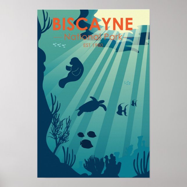 Biscayne National Park Florida Underwater Maritime Poster (Front)