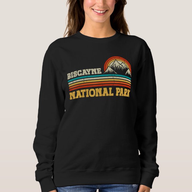 Biscayne National Park Mountain Trees & Sun Campin Sweatshirt (Front)