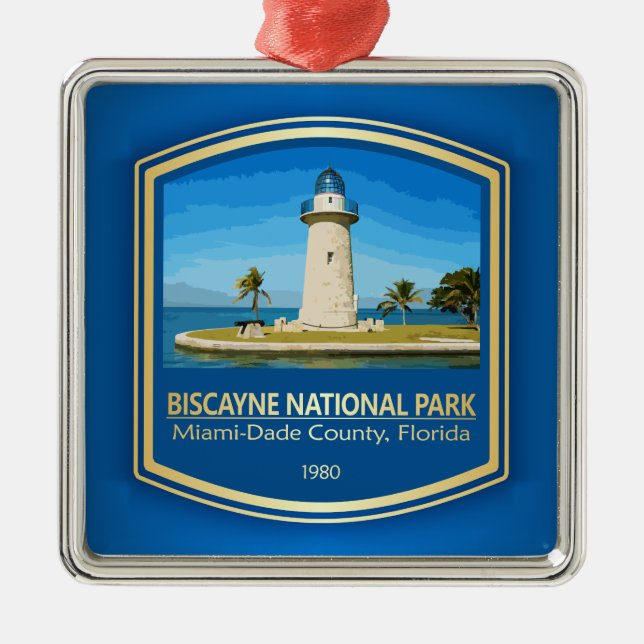 Biscayne National Park (PF) Metal Tree Decoration (Front)
