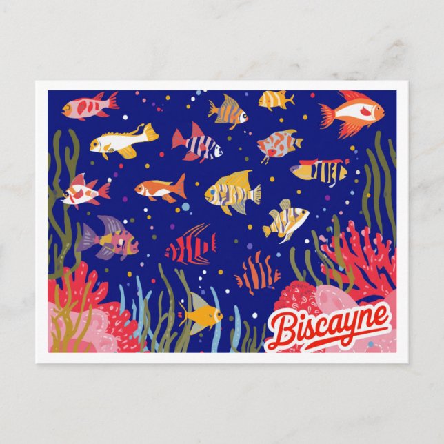 Biscayne National Park Reef Fish Art Postcard (Front)