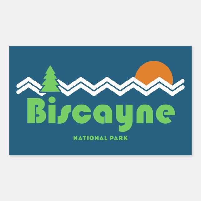 Biscayne National Park Retro Rectangular Sticker (Front)