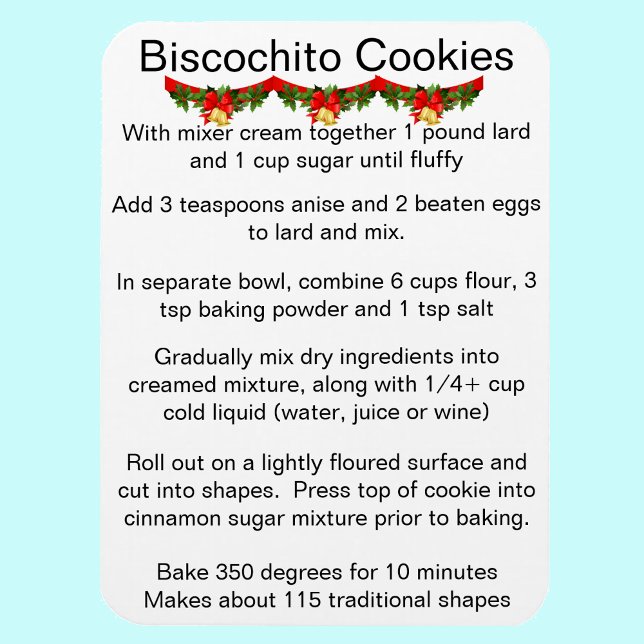 Biscochito New Mexico's official cookie recipe Magnet (Creator Uploaded)