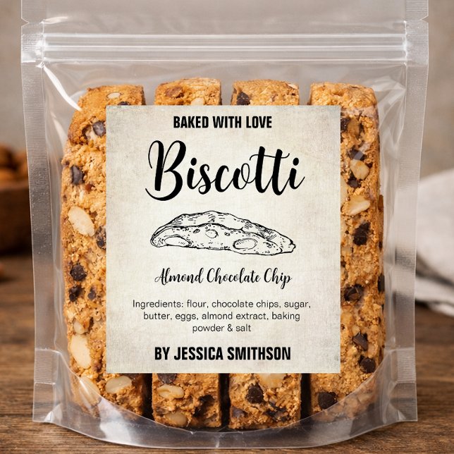 Biscotti Custom Homemade label BIS002bwn (Creator Uploaded)