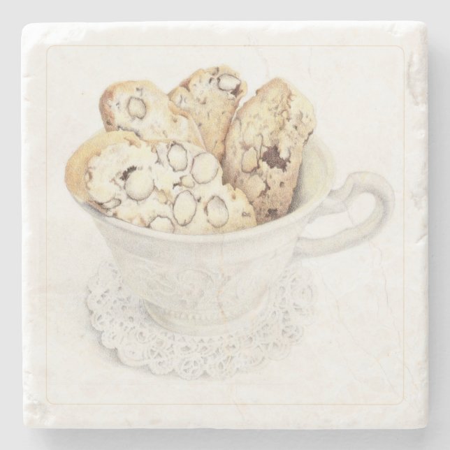 BISCOTTI Marble Stone Coaster  (Front)