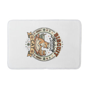 Biscuit Making Kneading Cat Biscuit Making Kneadin Bath Mat
