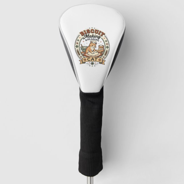 Biscuit Making Kneading Cat Biscuit Making Kneadin Golf Head Cover (Front)