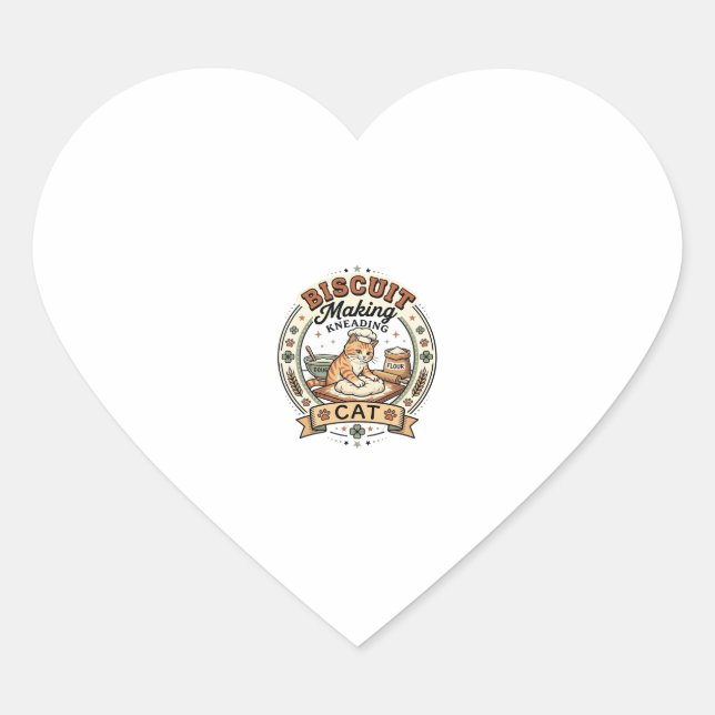 Biscuit Making Kneading Cat Biscuit Making Kneadin Heart Sticker (Front)