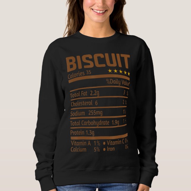 Biscuit Nutrition Facts Thanksgiving Christmas Foo Sweatshirt (Front)