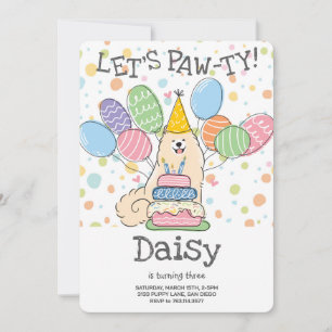 Biscuit Samoyed Dog Birthday Party Invitation