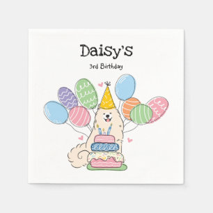 Biscuit Samoyed Dog Birthday Party Paper Napkins