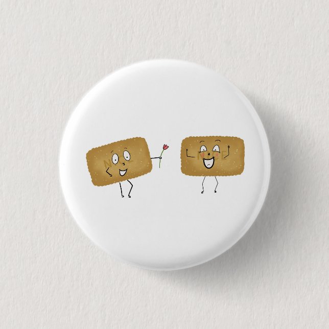 Biscuit themed, cute cookies 3 cm round badge (Front)