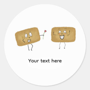 Biscuit themed, cute cookies classic round sticker