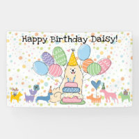 Biscuit White Samoyed Dog Birthday Party