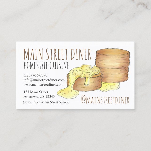 Biscuits and Sausage Gravy Chef Diner Restaurant Business Card (Front)
