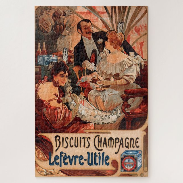 Biscuits Champagne-Lefèvre-Utile – Alphonse Mucha  Jigsaw Puzzle (Vertical)