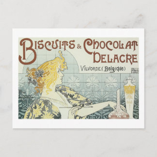 Biscuits & Chocolat Delacre Vintage Ad Postcard