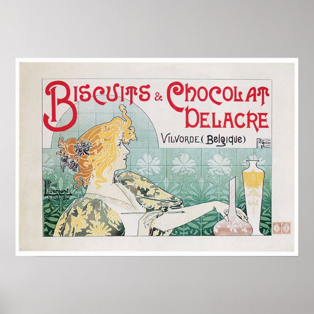 Biscuits Chocolate Vintage Food Ad Art Poster (Front)