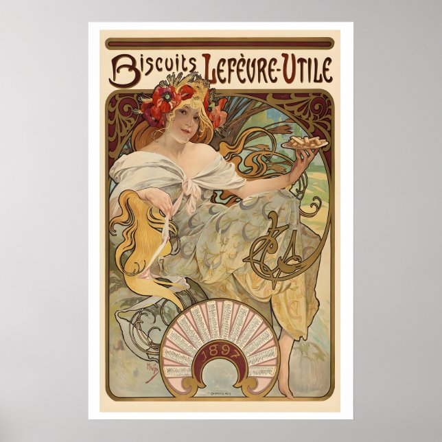 Biscuits Lefevre-Utile 1897 Vintage Advertising Poster (Front)