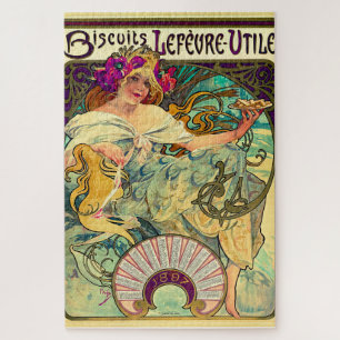 Biscuits Lefevre-Utile by Alphonse Mucha (1896) Jigsaw Puzzle