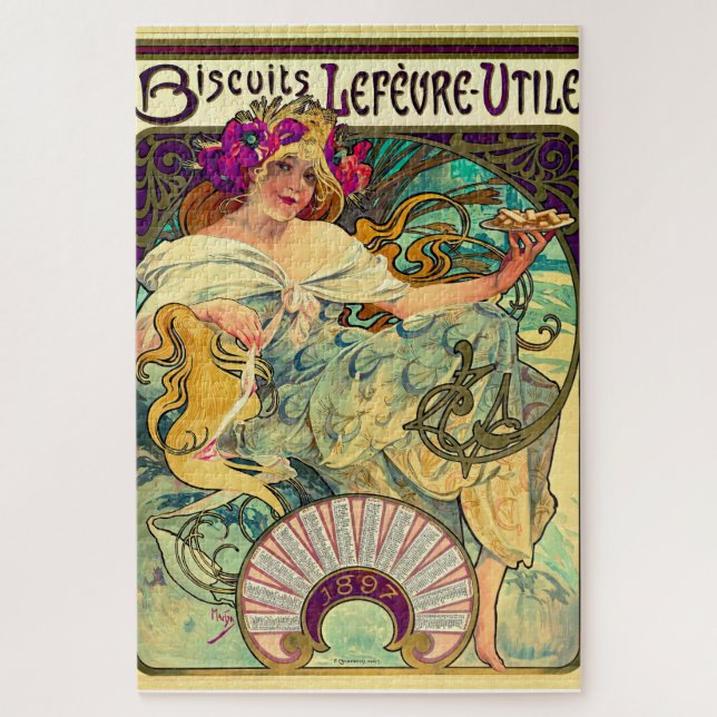 Biscuits Lefevre-Utile by Alphonse Mucha (1896) Jigsaw Puzzle (Vertical)