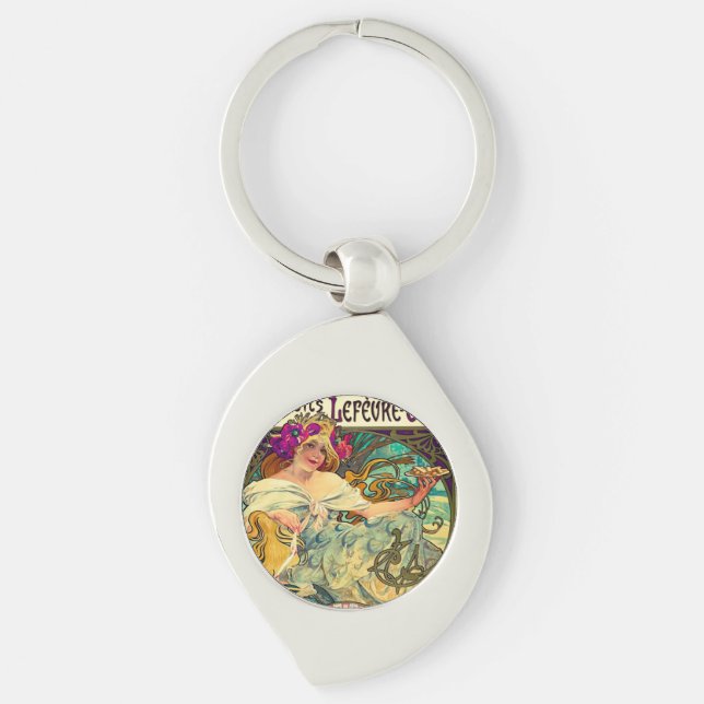 Biscuits Lefevre-Utile by Alphonse Mucha (1896) Key Ring (Front)