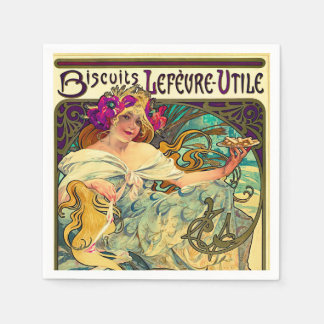Biscuits Lefevre-Utile by Alphonse Mucha (1896) Napkin