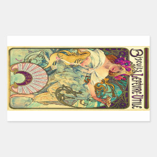 Biscuits Lefevre-Utile by Alphonse Mucha (1896) Rectangular Sticker