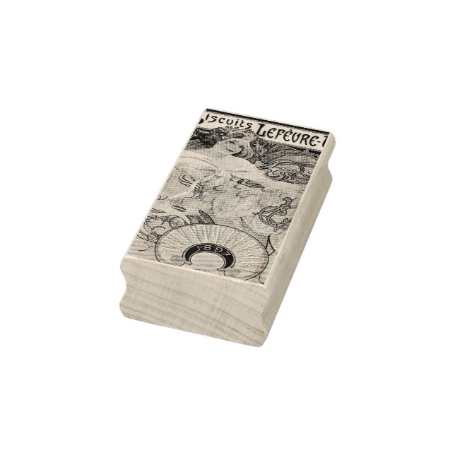 Biscuits Lefevre-Utile by Alphonse Mucha (1896) Rubber Stamp (Stamp)