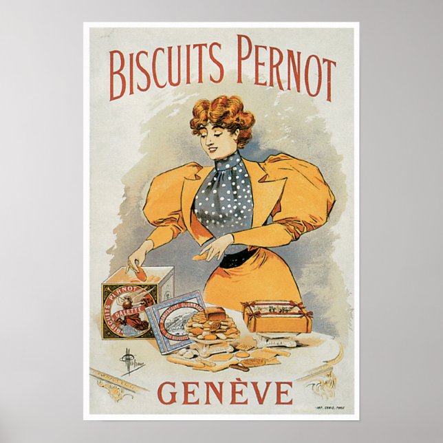 Biscuits Pernot Vintage Food Ad Art Poster (Front)