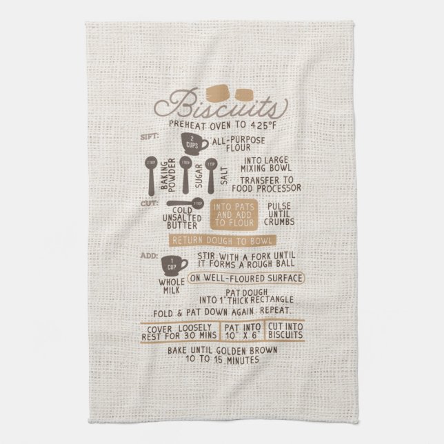 Biscuits Recipe Kitchen Towel (Vertical)