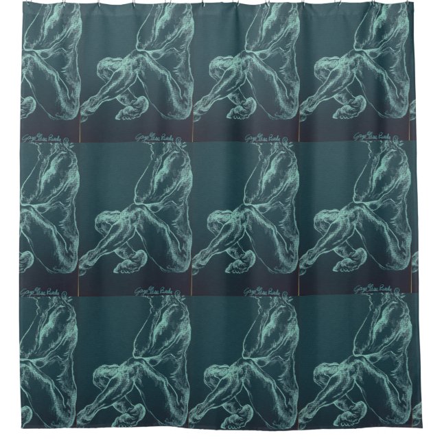 Bise in Black Shower Curtain (Front)