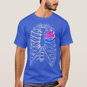 Biseual Anatomical Heart Ribcage Bi Pride Colours  T-Shirt