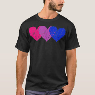 Biseual Flag Hearts Love LGBT Bi Pride T-Shirt