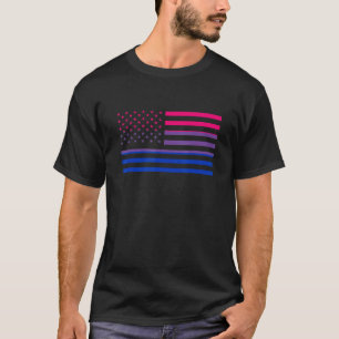 Bisexual American Flag LGBTQ Bisexual Pride Bisexu T-Shirt